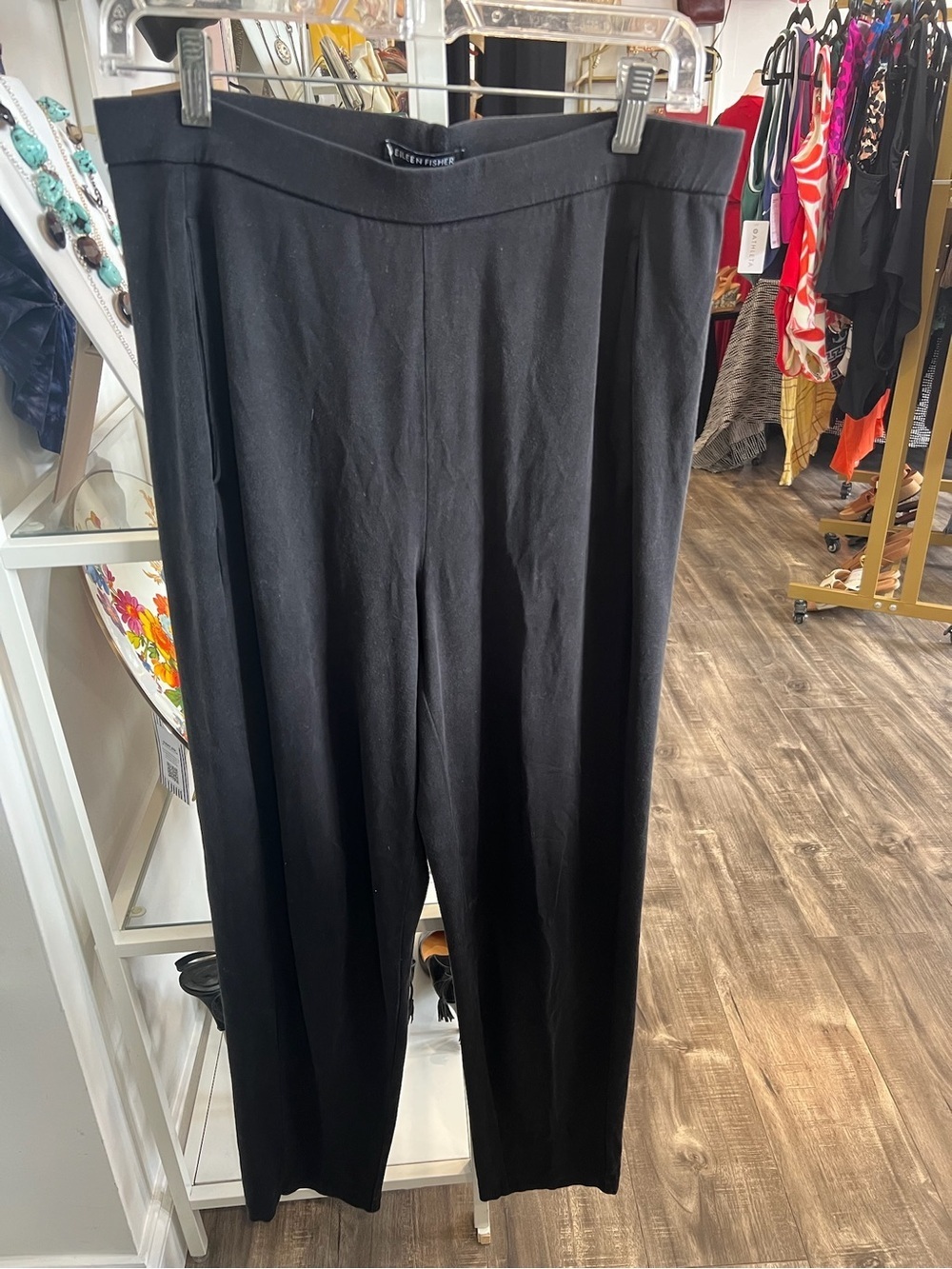 Eileen Fisher Black Knit Waistband Pants